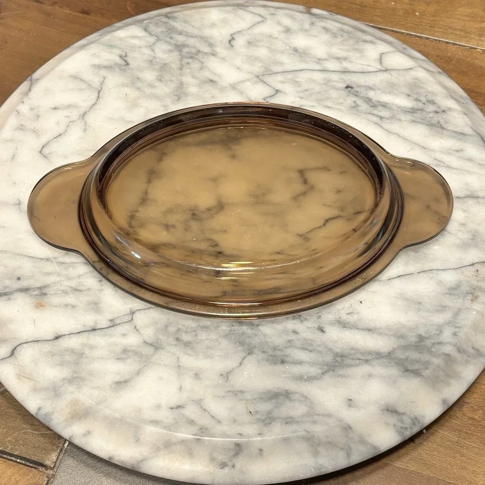Pyrex P-14-C Corning Ware Visions Amber Oval Replacement Lid For V-14-C Grab It
